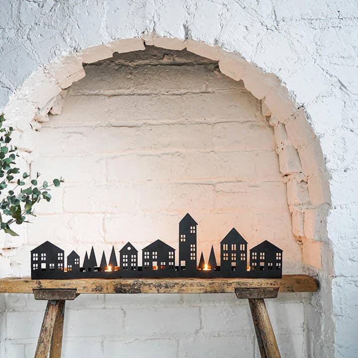 Cityscape Festive Christmas Tealight Centrepiece for wholesale by Ivyline