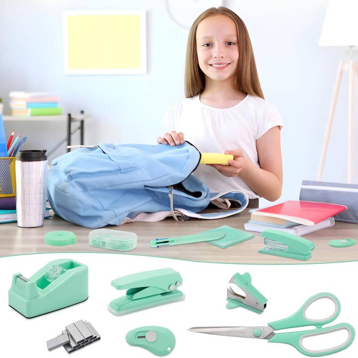 VIGOR - Wholesale Desk Set - Desk Accessory Kit Cute Office Supplies Set Desktop Stapler6