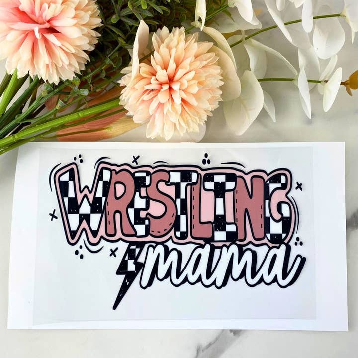 Wrestling Mama | Calcomanía DTF UV de 4" para venta al por mayor de HKS Custom Designs
