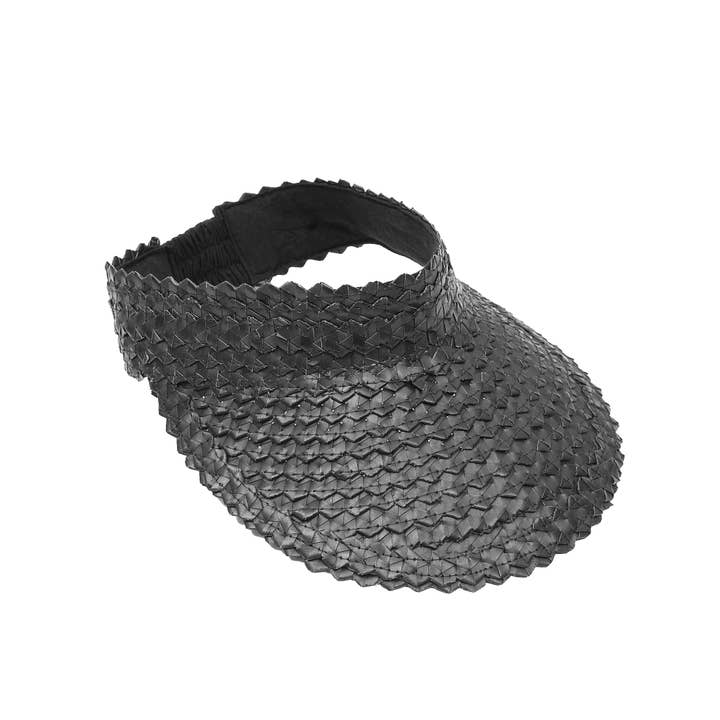 The Artisan and Company - Wholesale Visor - Women's - Straw Sun Visor Hat-Black1