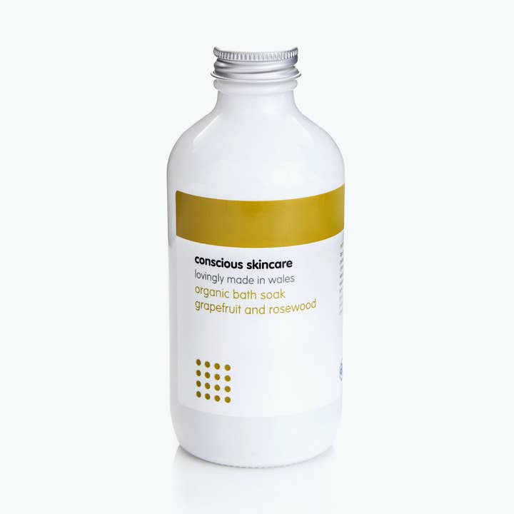 Grapefruit and Rosewood Organic Bath Soak for wholesale by Conscious Skincare