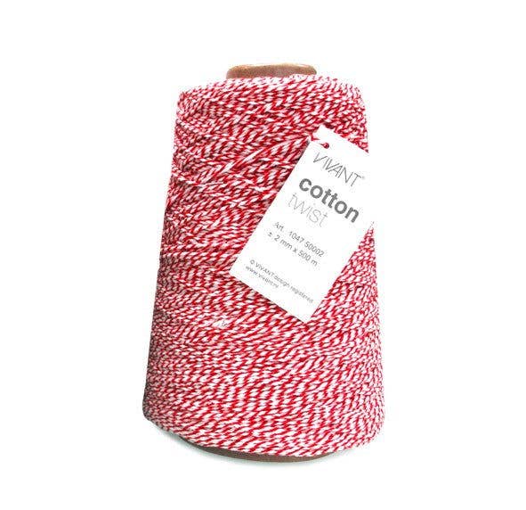 kadopapier.net - Vendita all'ingrosso Spago - Corda di cotone rosso e bianco2