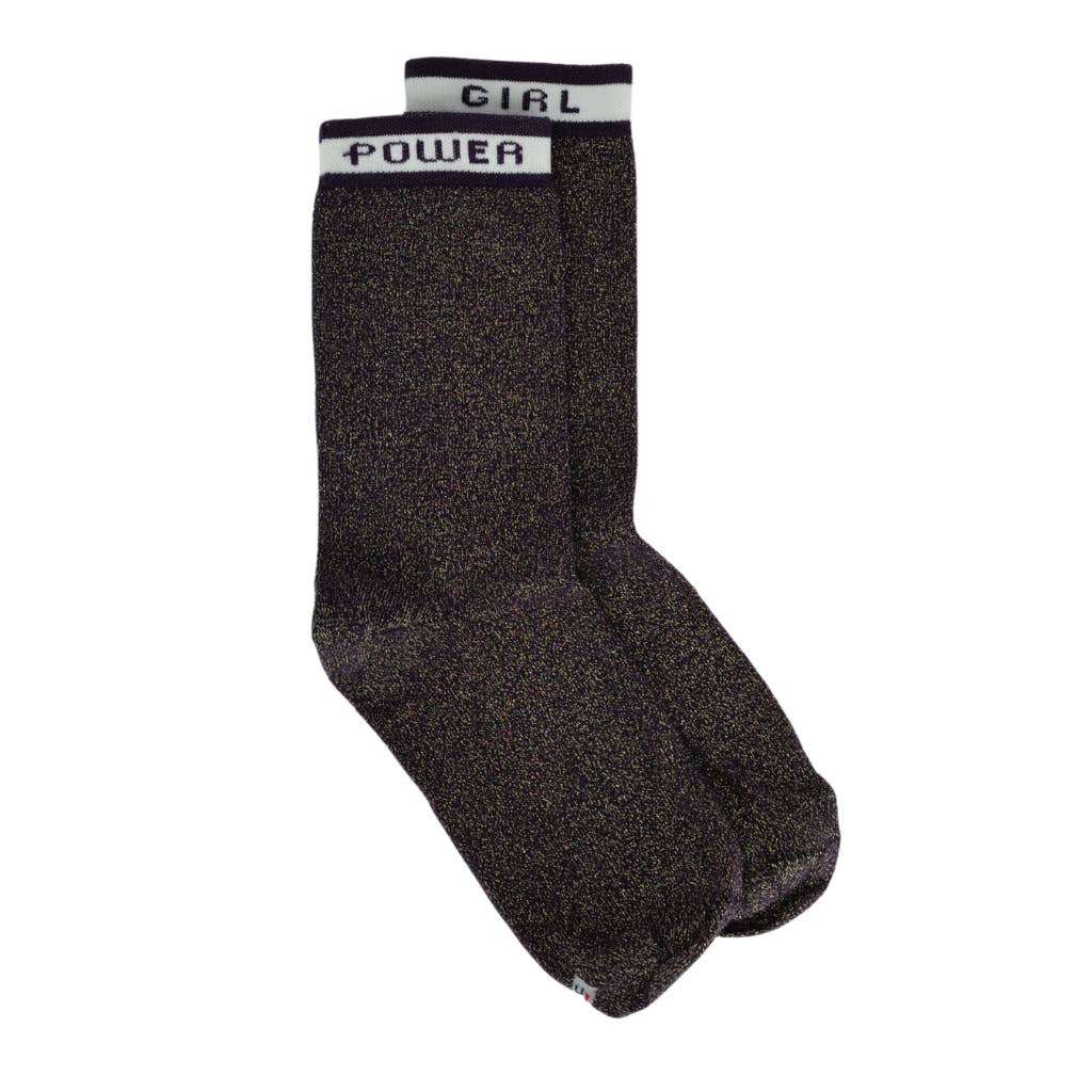 Maison Causettes - Wholesale Socks - Women's - Women's organic cotton lurex socks - Josette Power in Mauve