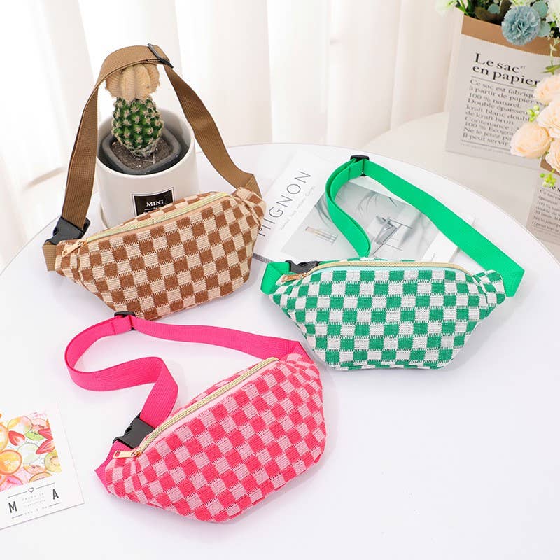 JOSSLYN by wall to wall - Vendita all'ingrosso Borsa a tracolla - Unisex - Marsupio a tracolla checkered regolabile | 40P5453