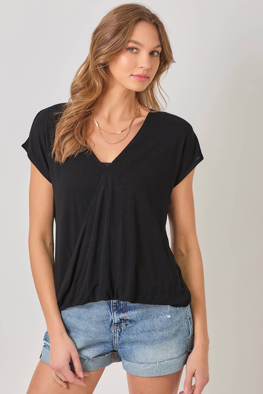 Mystree - Wholesale Knit Top - Women's - 60952 Surplice Neck Top1