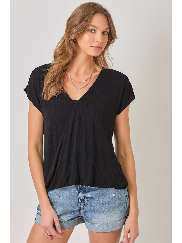 Mystree - Wholesale Knit Top - Women's - 60952 Surplice Neck Top1