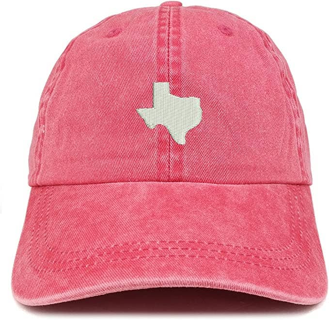 Trendy Apparel Shop - Wholesale Baseball Cap - Unisex - Texas State Map Embroidered Washed Cotton Adjustable Cap24