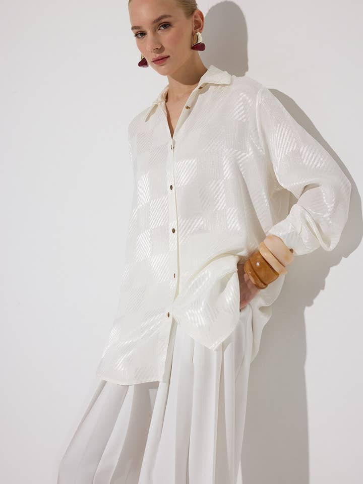 Camicia in raso jacquard per la vendita all'ingrosso da parte di Touché Privé