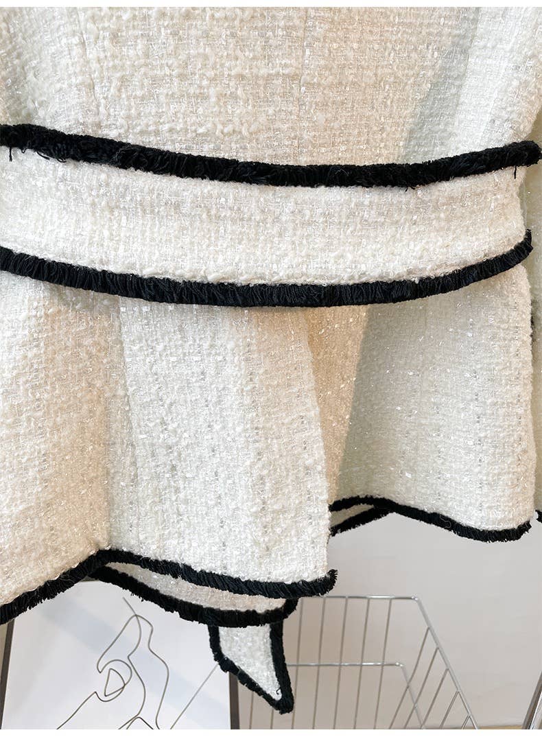 Productseeker - Wholesale Suit Set - Women's - SET018 Tweed Blazer And Short Set Fomal Blazer Set Two Piece12