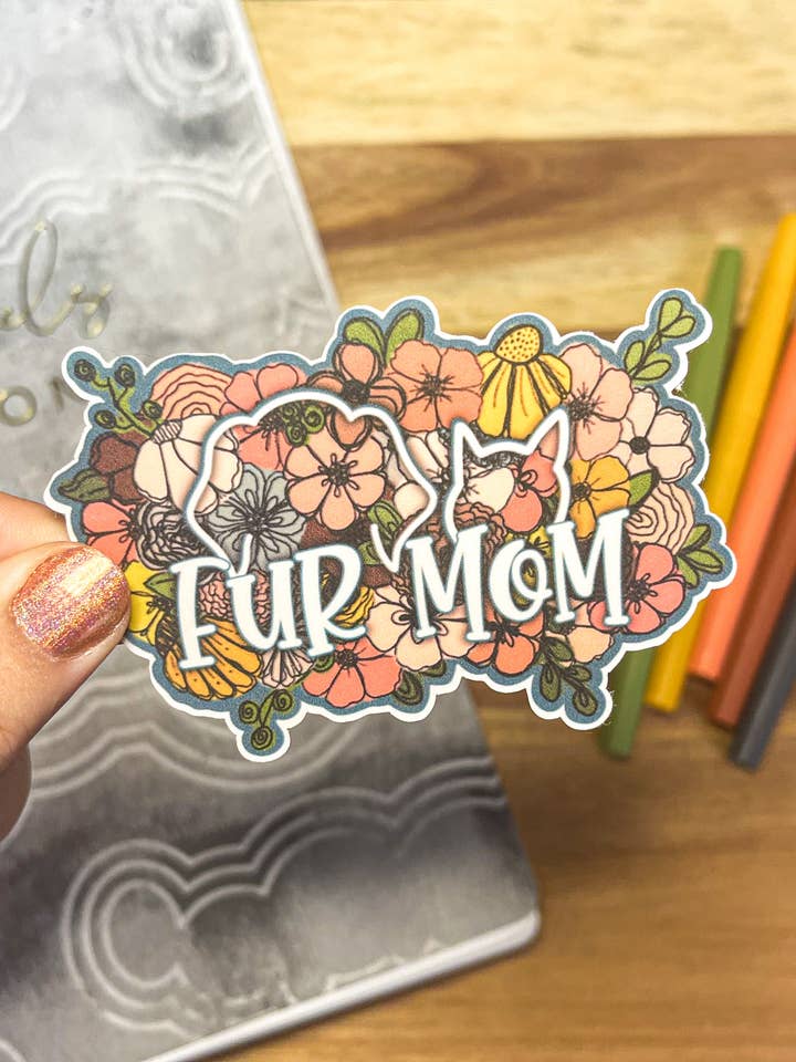 Blomster Pels, Hund, Kat Mor Sticker for engroshandel hos Sharp Thoughtlings