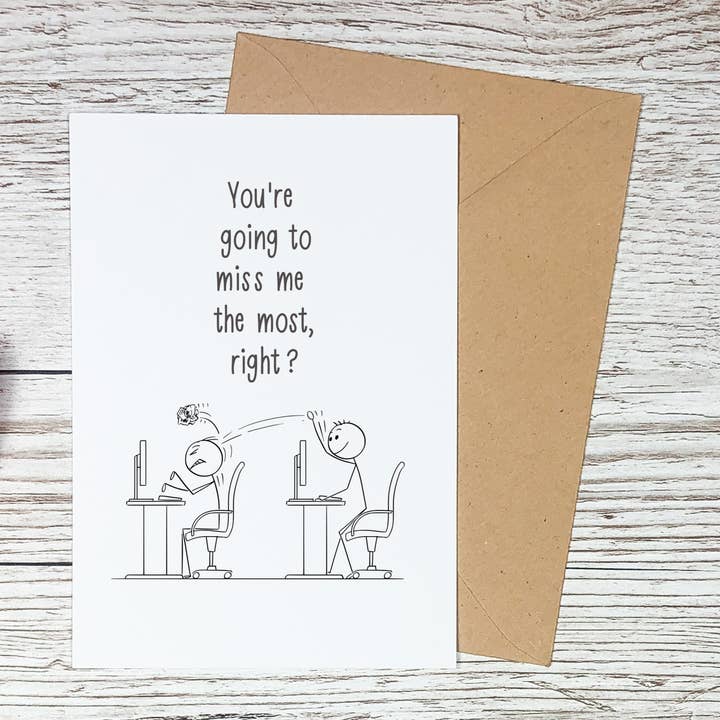 Funny Coworker Leaving Card for wholesale by Sorry Not Sorry Co