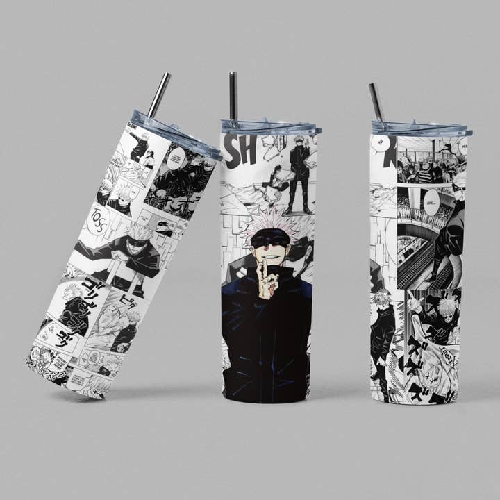 Jujitsu Kaisen Gojo Blindfold Anime Inspired Tumbler for wholesale by The Geek Boutique