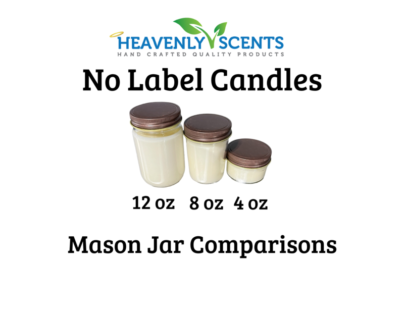 Heavenly Scents - Wholesale Jar/Filled Candle - 4oz Mason Jar Soy Candles - Rustic  Lid  - 6 Pack No Label2