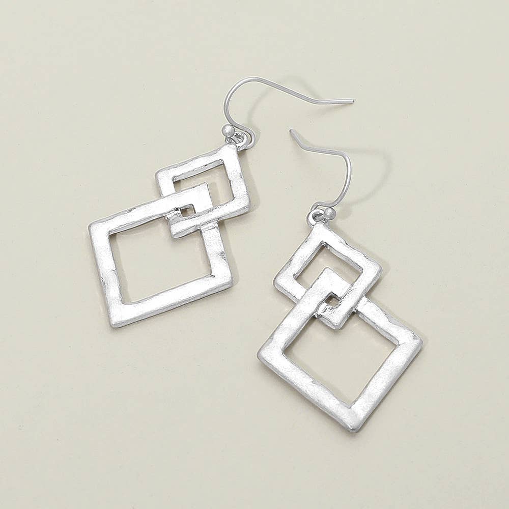 Sensibling Corp. – Engroshandel Hængeøreringe og creoløreringe – Geometriske åbne metal firkantede led drop dingle øreringe6