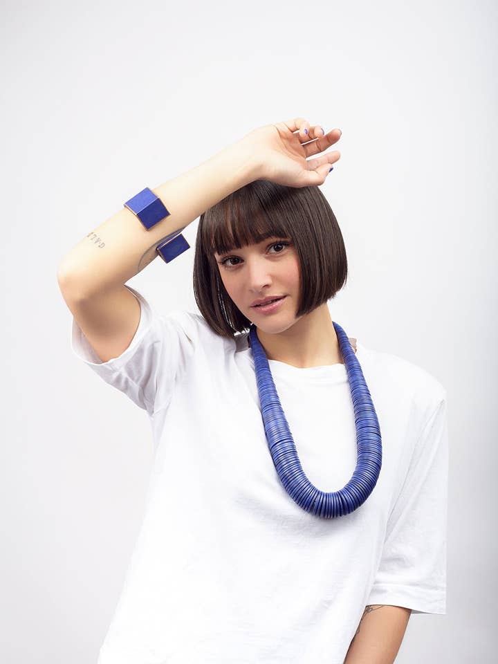 Håndlavet halskæde snor Træ Lang Taj Mahal for engroshandel hos Bijondo