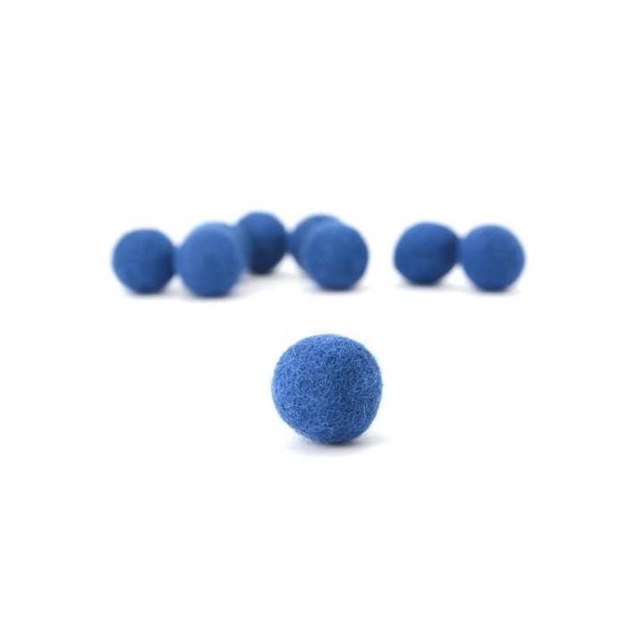 Woollyfelt - Wholesale Decorative tabletop object - Blue Felt Pom Pom Balls | 2 CM2