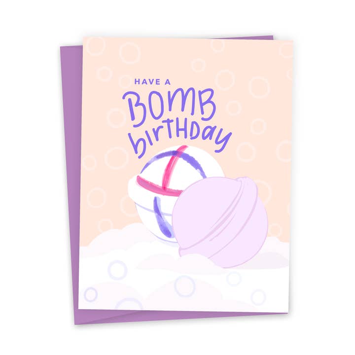 Cute Self Care Fødselsdagslykønskningskort - Bath Bomb Fødselsdag for engroshandel hos funday goods
