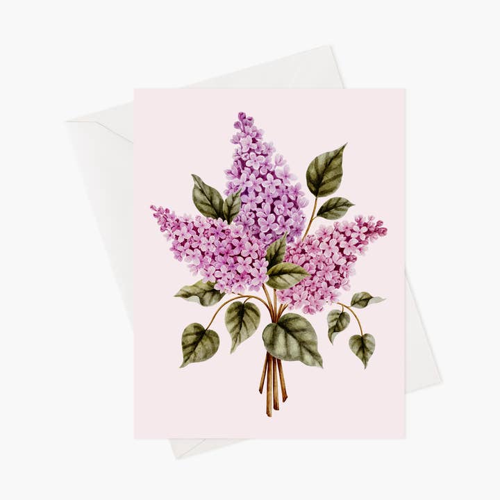 Bouquet de lilas - Carte de vœux pour la vente par Marie-Lise Illustration