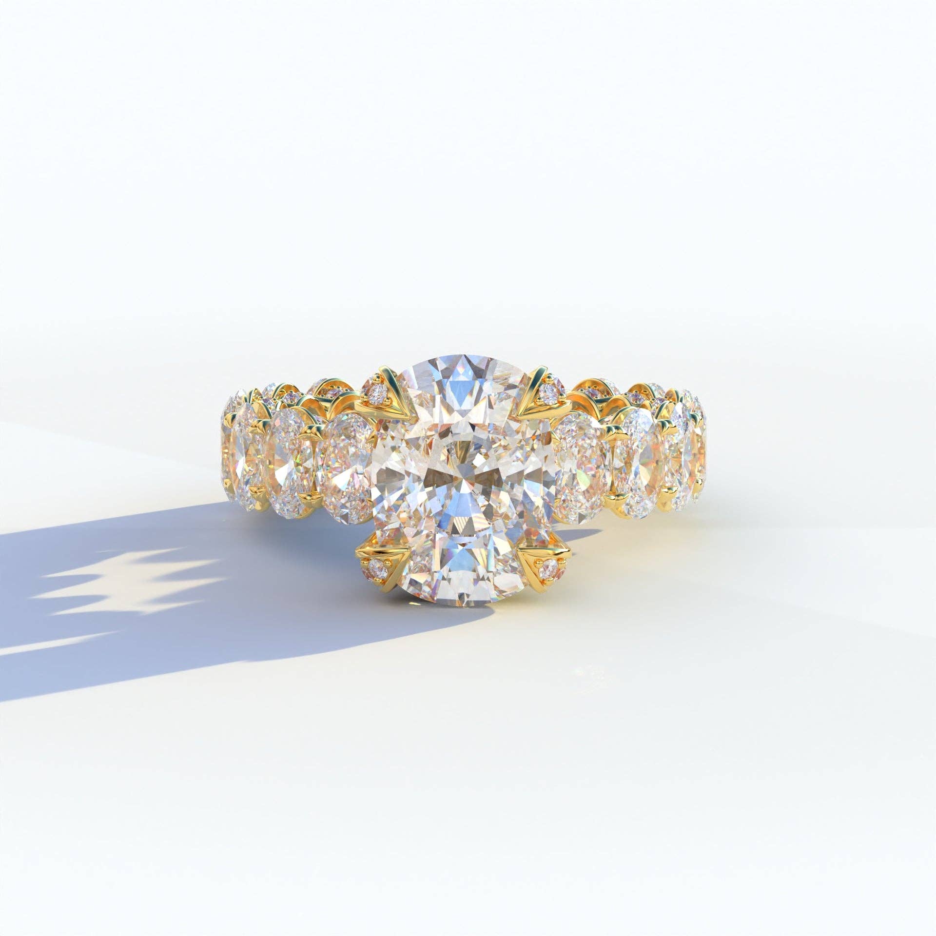 Mohana Jewels - Luxury – Anel de noivado por atacado – Anel de Diamante de Laboratório de 2 Quilates E VVS Corte Oval Eternidade Completa - Enigma6