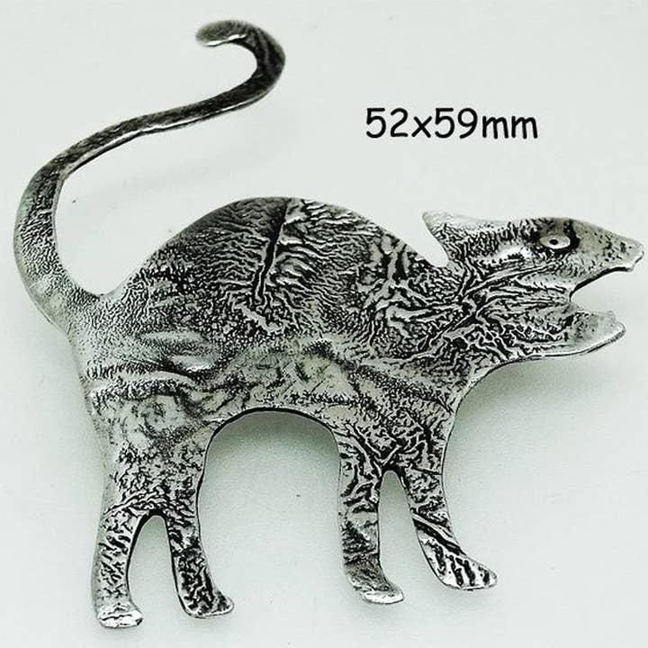 Oxidized Cat Brooch B0071 for wholesale by Art Work