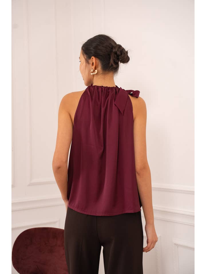 CHOKLATE PARIS - Wholesale Blouse - Women's - Satin Elisabeth top with bow at the collar - CK0809039