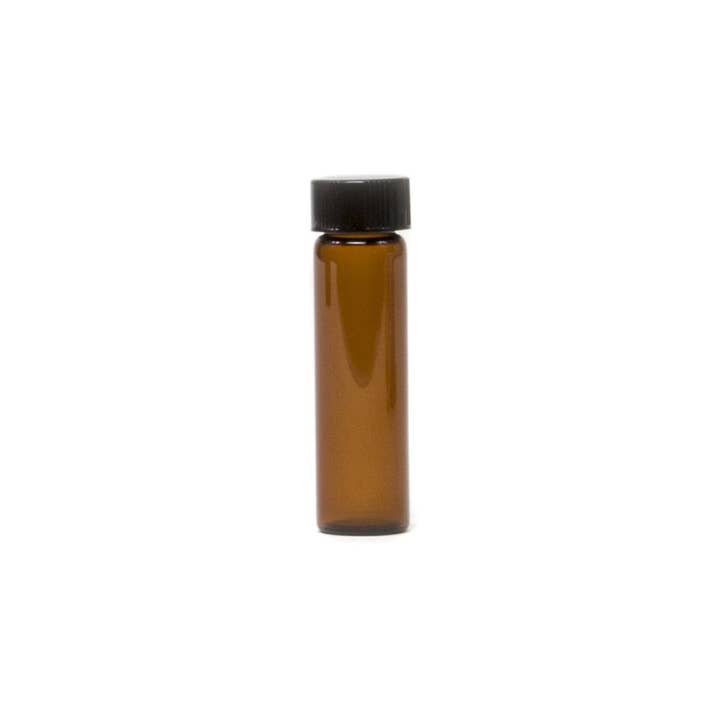 2 Dram Amber Borosilicate Glass Vials with Black Cap for wholesale by TC Supplies