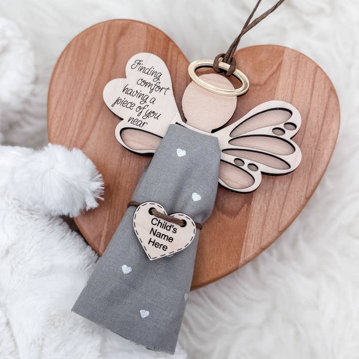 Keepsake Angel Ornament w/ Fabric Space/Angel Memorial Ornament for wholesale by Embellish My Heart