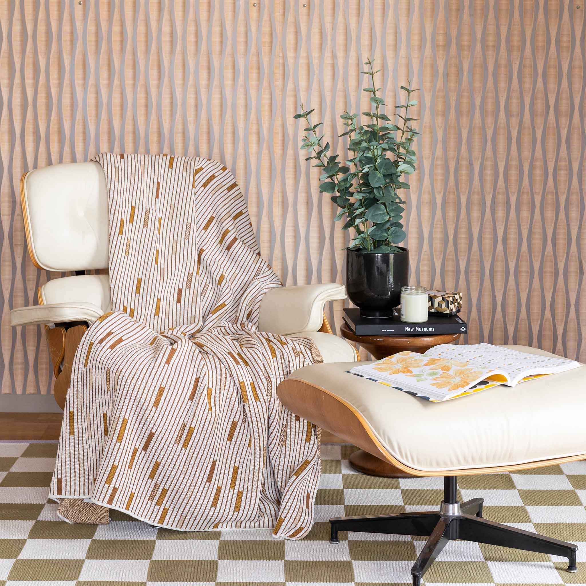 In2Green - Wholesale Throw Blanket - Cotton Sustainable Knit Striped | Geometric Throw Blanket - Matrix by Elodie Blanchard2