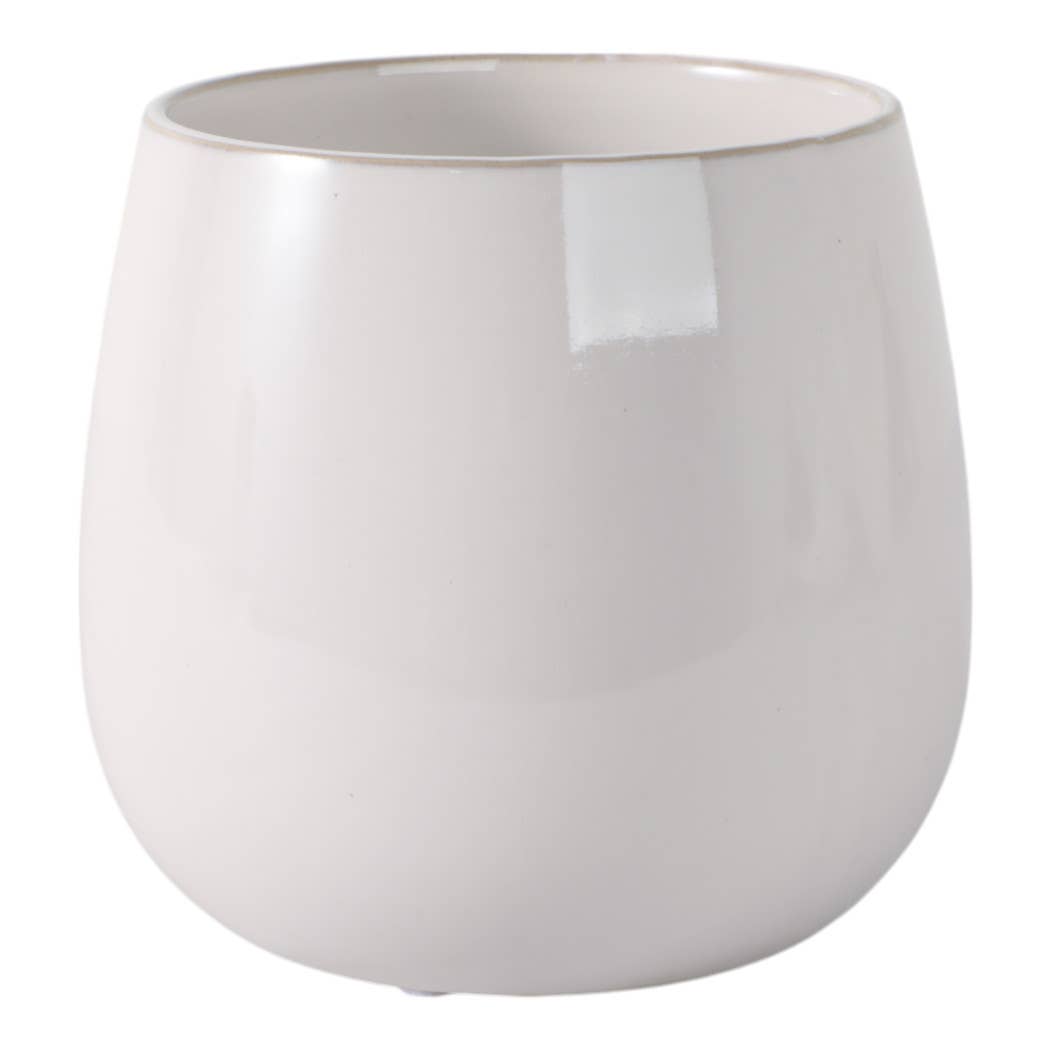 Sagebrook Home - Wholesale Plant Pot - Ceramic Flower Bunches Applique Planter - Ivory, 6 in.7