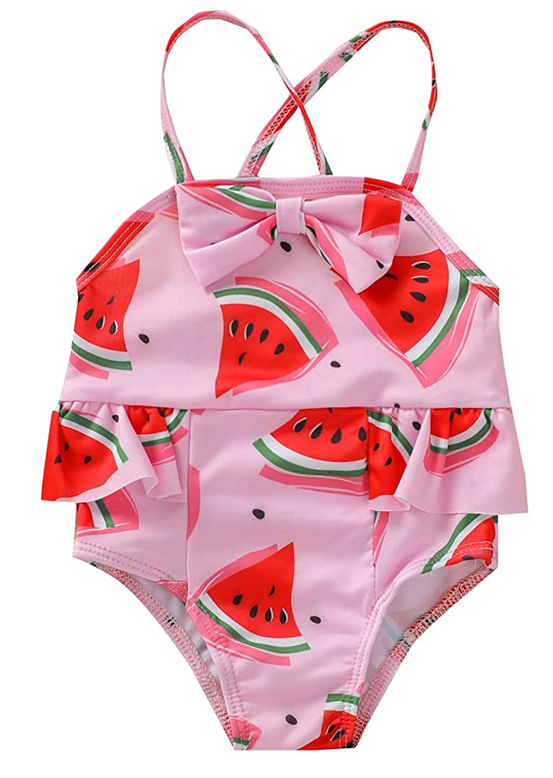 Fennco Styles – wholesale One-piece swimsuit – Kids – Fun Patterned Ruffled One-Piece Baby Swimsuit3