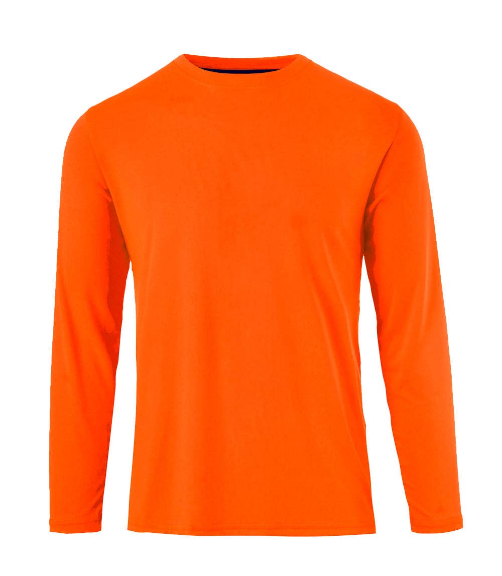 Hemworld - Wholesale T-Shirt - Men's - Performance L/S Crew Neck Orange (Pack Of 12) - 76488091