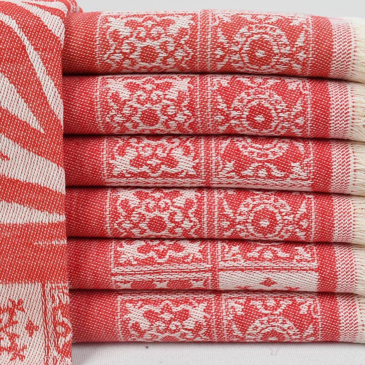 Kitchen Towel, Red Bulk Order Head Towels, 20x28 inches for wholesale by Organic Turkish Towels