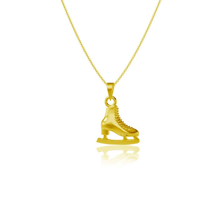 Skate Pendant Necklace - Gold Plated for wholesale by Dayna Designs