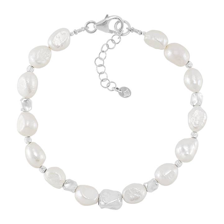 Silpada - Wholesale Beaded Bracelet - Silpada 'Power Player' Silver Freshwater Pearl Bracelet, 8"