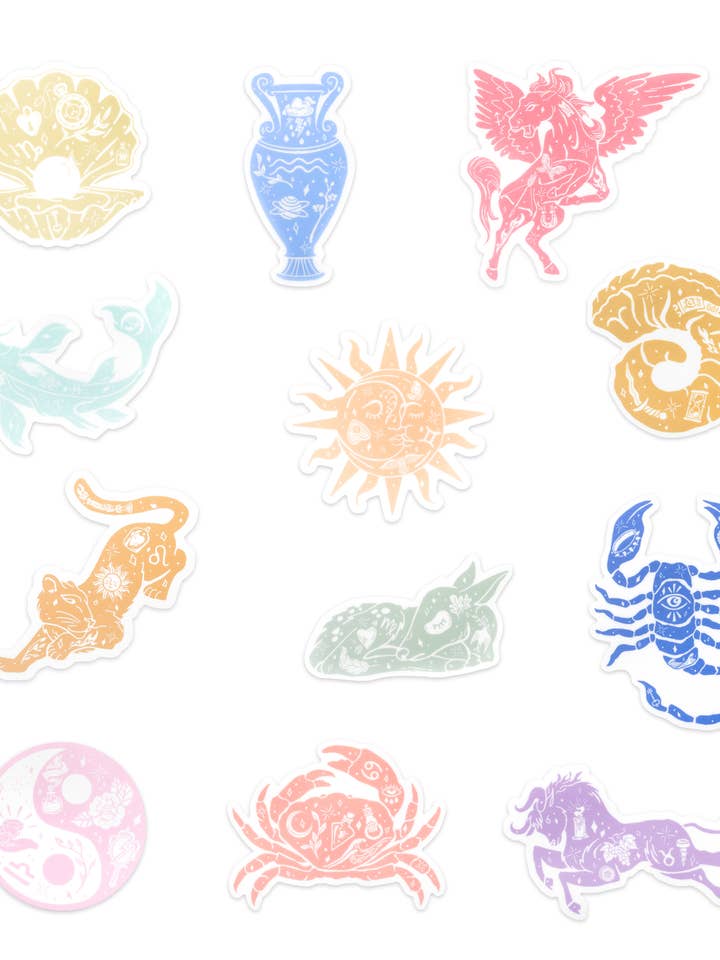 Zodiac Vinyl klistermärke Astrologitecken Die Cut klistermärken för wholesale av Curimonia