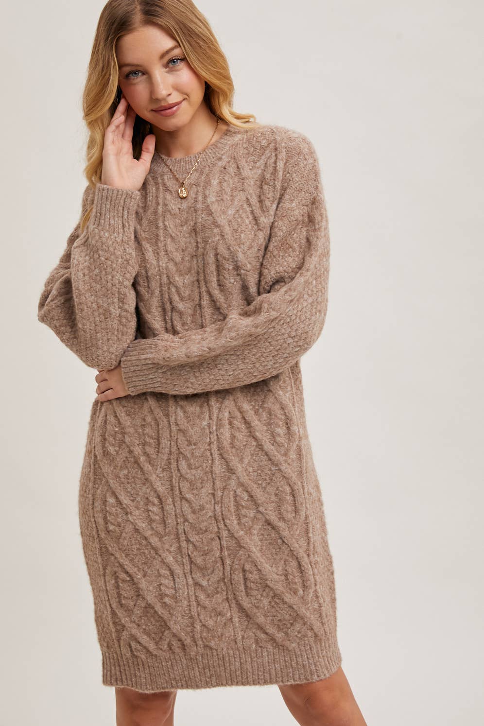 Bluivy - Wholesale Dress - Women's - CABLE KNIT SWEATER MIDI DRESS9