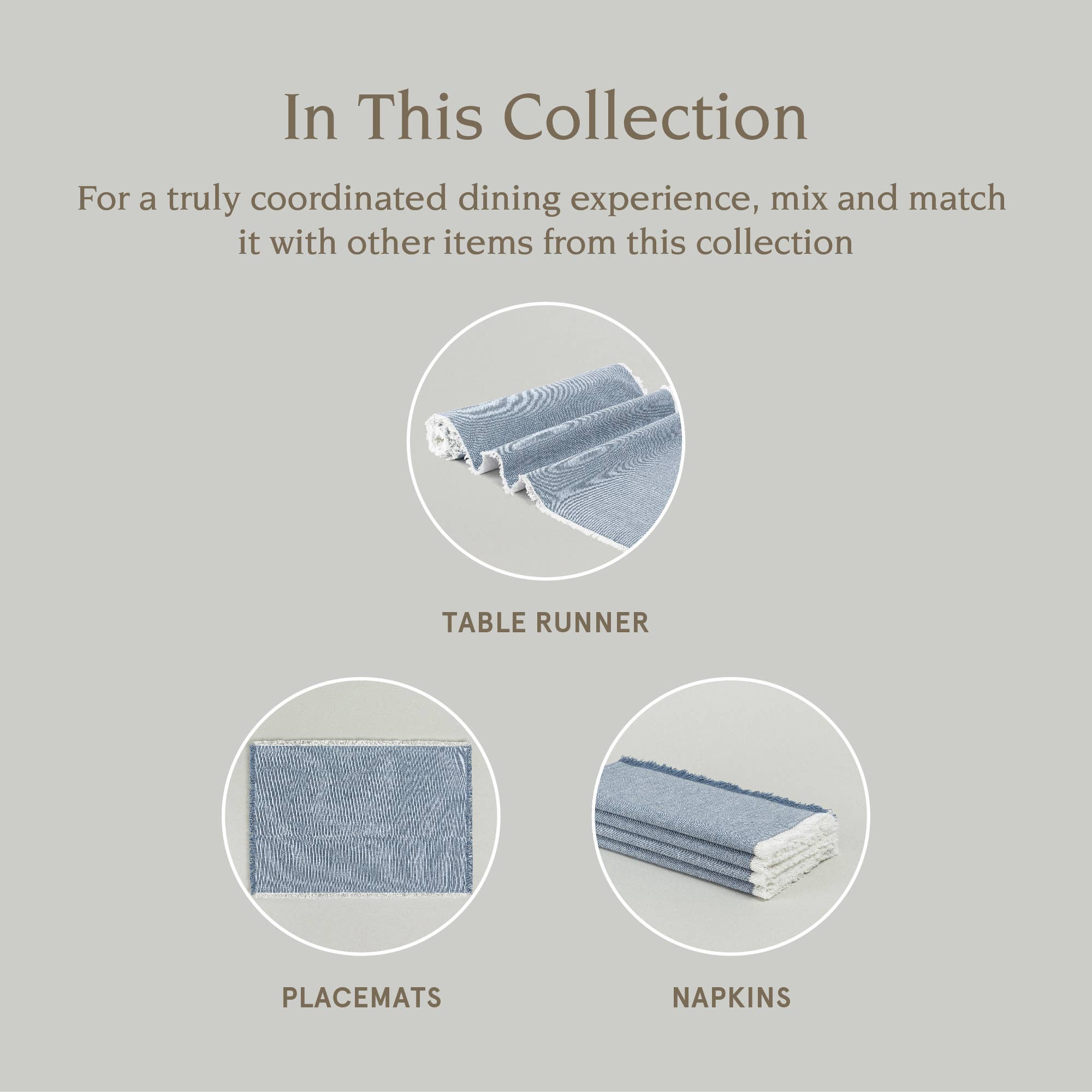 over&back - Wholesale Dinner & Cloth Napkin - Frayed Chambray Napkins – Set of 43