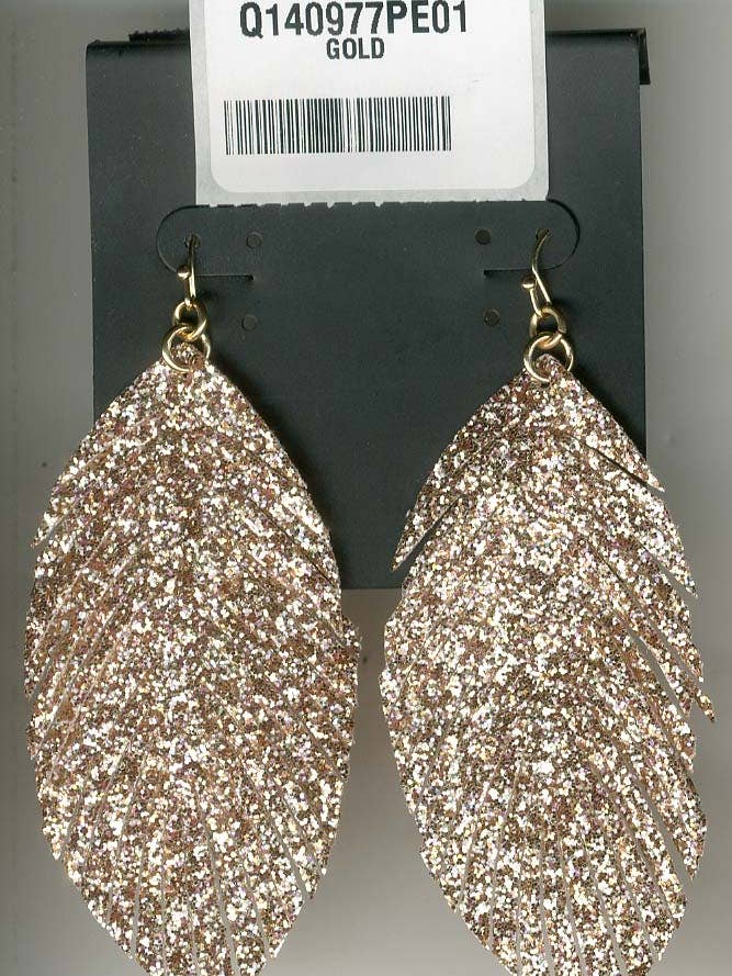 Boucle d'oreille en plumes scintillantes pour la vente par Carole Inc.
