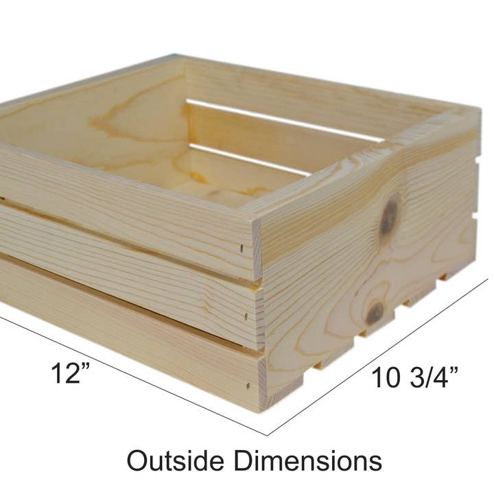 Poole & Sons Inc. - Wholesale Decorative Box - Rustic Wooden Crate 12 x 10 x 5″ (Bulk)