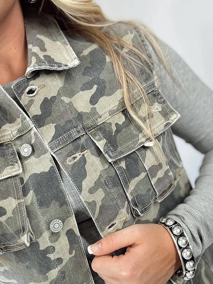 VERDE Gilet in Denim Cargo Camo in vendita all'ingrosso su Faire2