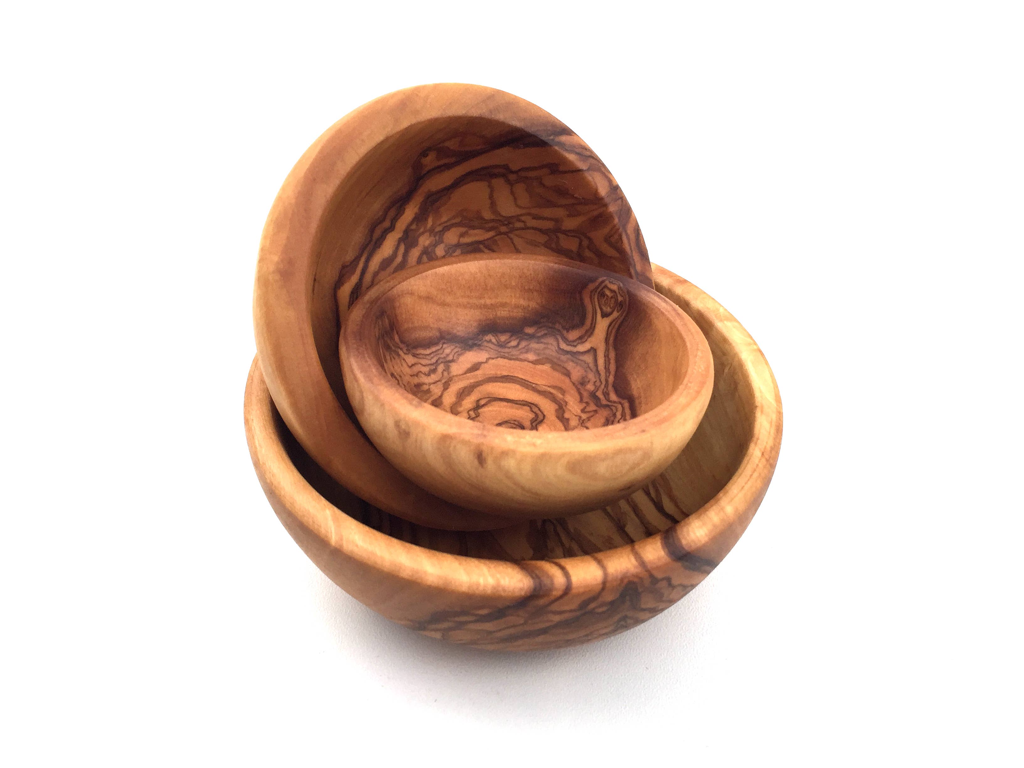 medina mood - Vente Bol de service - Ensemble de 3 bols ronds en bois d'olivier3