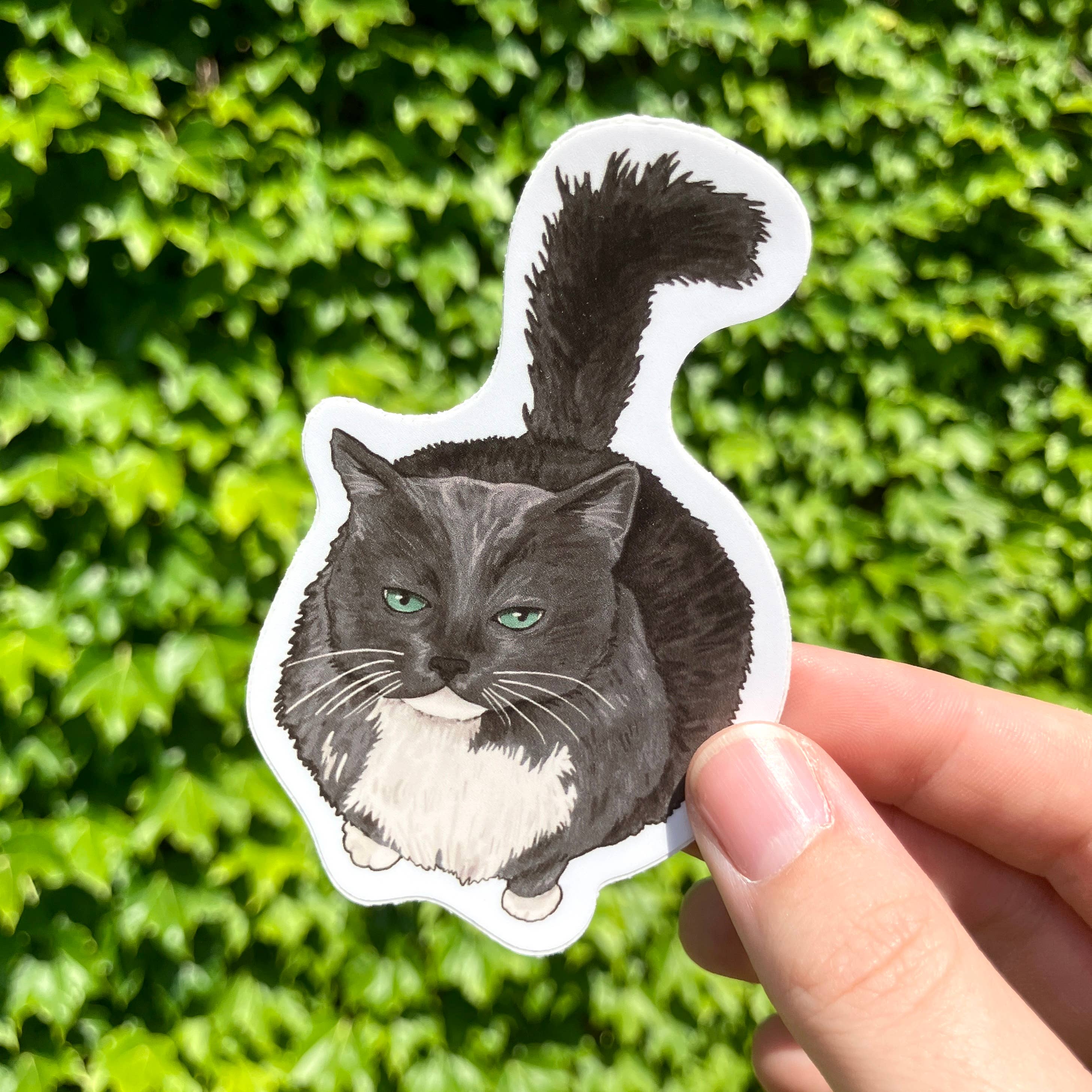 Art Fimbel – wholesale Sticker – Grumpy Fat Cat, Gray Long-Haired Cat, Premium Vinyl Sticker2