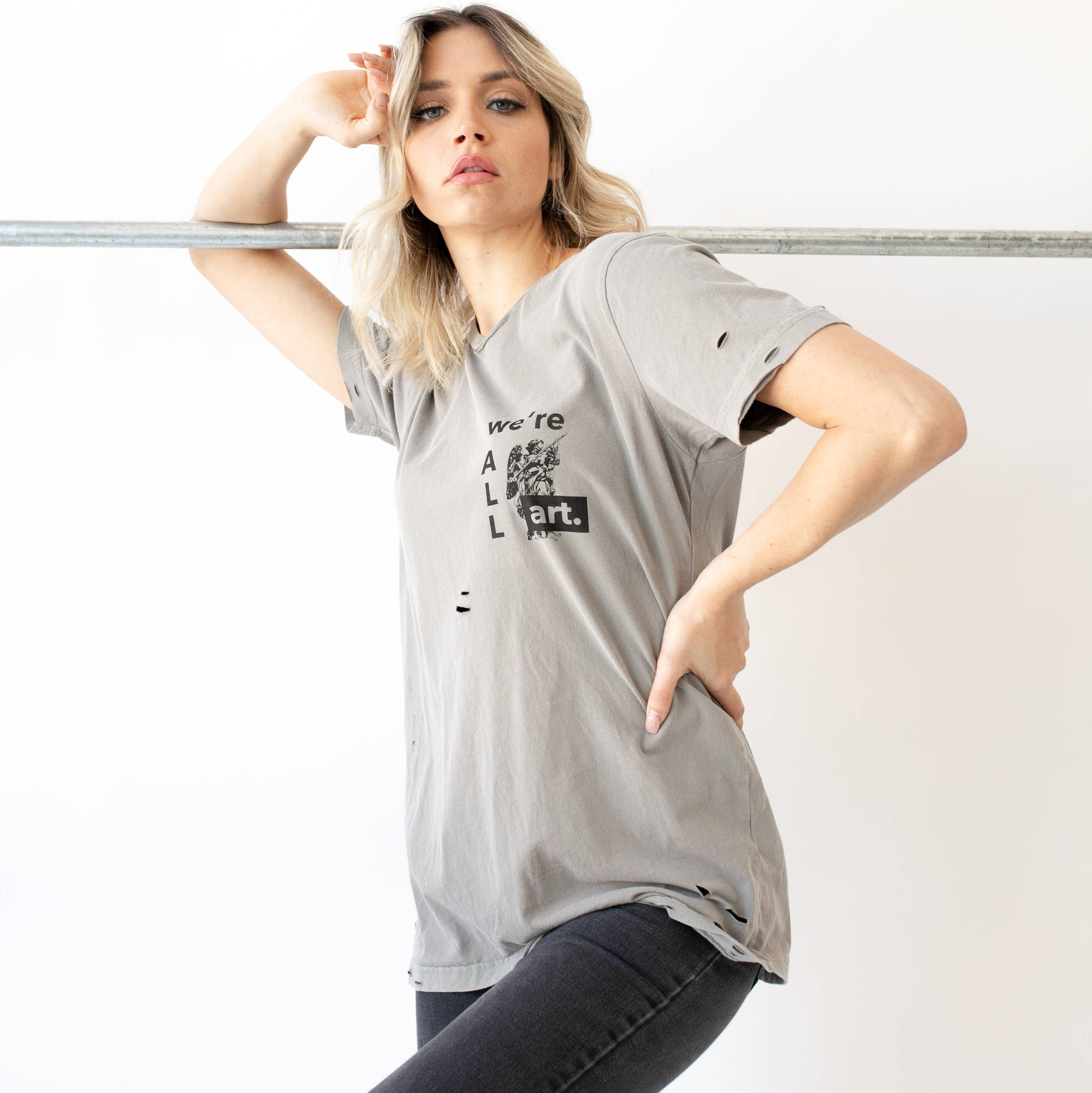 Not Another Label - Wholesale Screen Printed T-Shirt - Women's - We're All Art Distressed Tee1