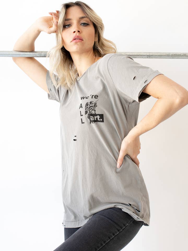 Not Another Label - Wholesale Screen Printed T-Shirt - Women's - We're All Art Distressed Tee1
