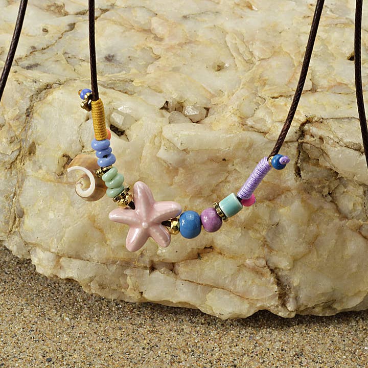 Boho PINK Seestern Halskette – Strand Schmuck für Frauen für den Großhandel von CozyDetailz