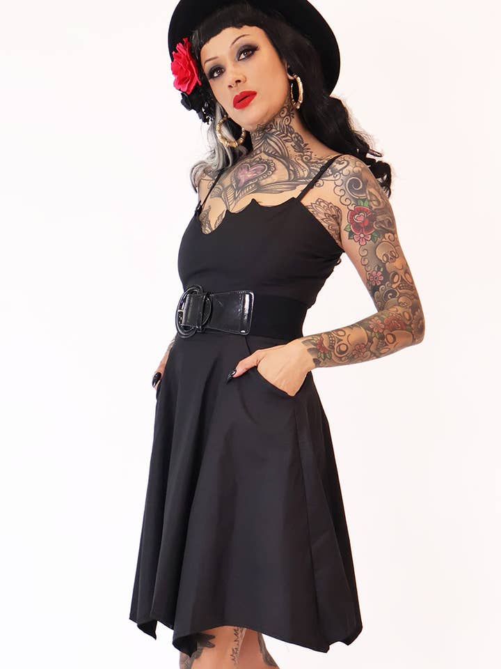 BONSAI KITTEN - Wholesale Dress – Women's - Dark Heart Black Bat Dress1