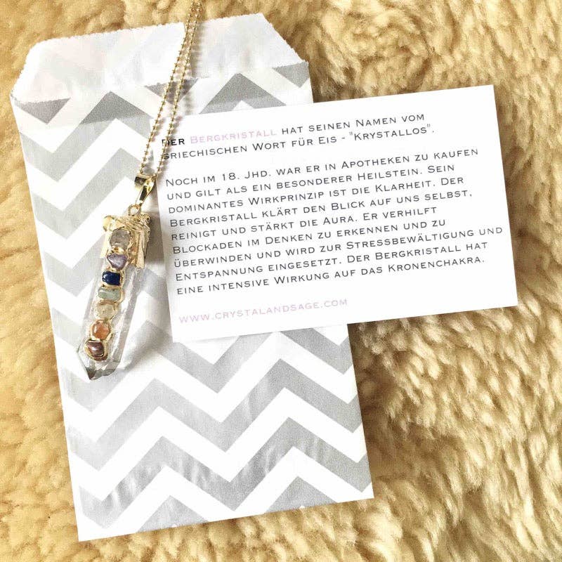 Crystal and Sage – wholesale Pendant/charm necklace – Chakra Reiki rock crystal necklace2