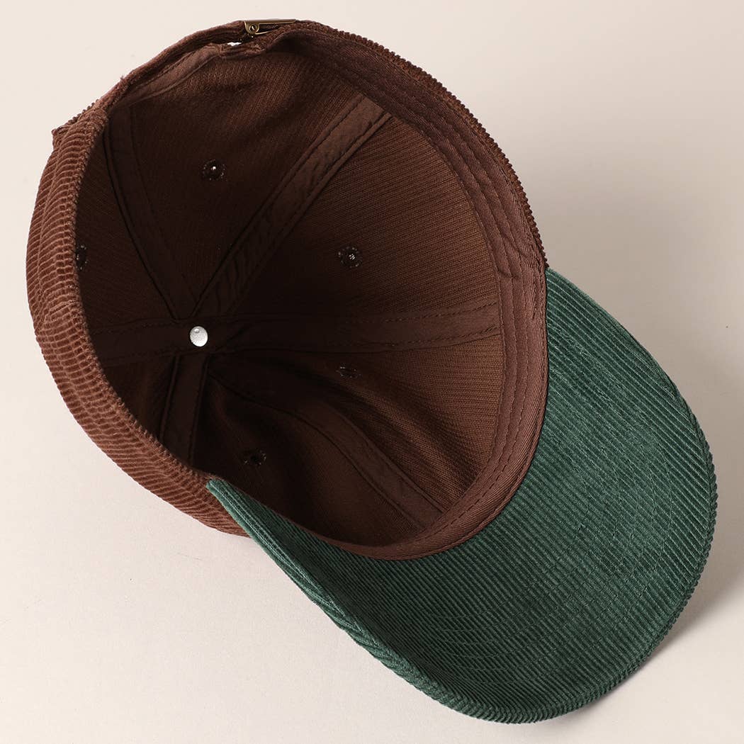 Fashion City - Wholesale Baseball Cap - Unisex - Corduroy Two-Tone Adjustable Baseball Cap38