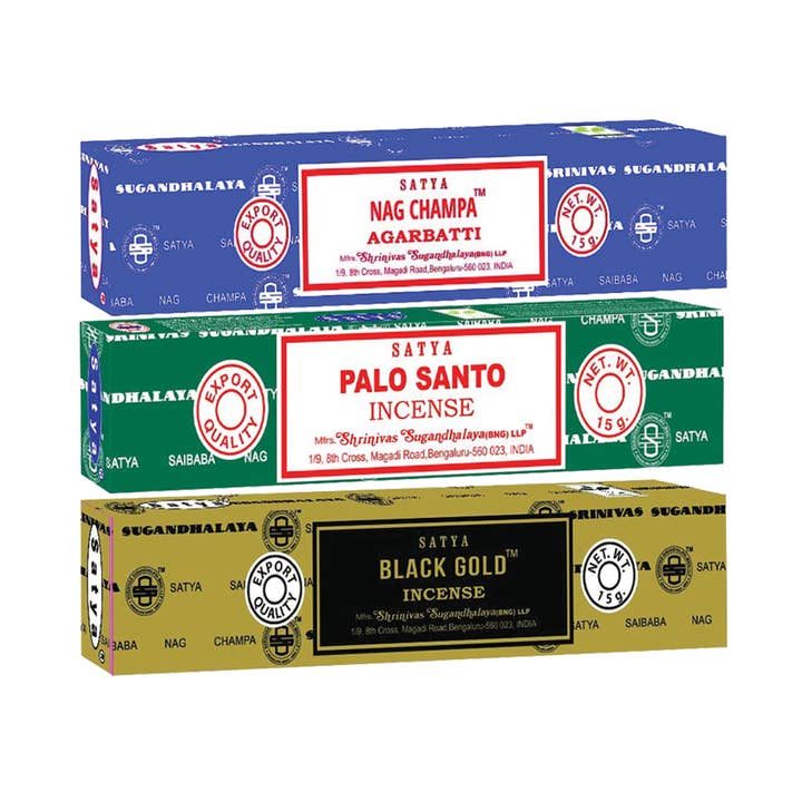Satya - Nag Champa Meditation Pack (3) for wholesale by Designs by Deekay Inc.