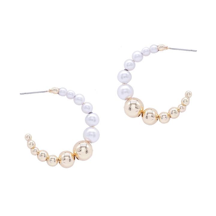 Metal Kugle Perle Hoops Øreringe for engroshandel hos NY Jewelry House